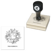Op maat gemaakte kerstkrans rubberstempel (Gestempeld)