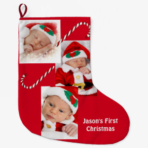 Op maat gemaakte Kerstman Baby Familie Foto's Kane Grote Kerstsok