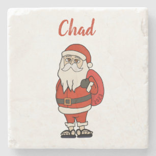 Op maat gemaakte Kerstman kerst flip flops Stenen Onderzetter