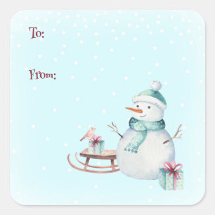 Op maat gemaakte kerstman Kerstmis Van Naar Vierkante Sticker