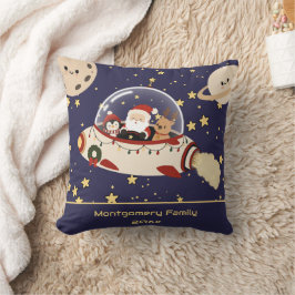 Op maat gemaakte Kerstman Ruimteschip Kerstmis Kussen