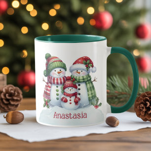 Op maat gemaakte Kerstman Sneeuwpop Koffiemok Mok