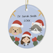 Op maat gemaakte Kerstmis Dierenvrienden Keramisch Ornament (Links)