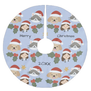Op maat gemaakte Kerstmis Dierenvrienden Kerstboom Rok