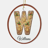 Op maat gemaakte Kerstmis Gingbread Letter W Monog Keramisch Ornament (Links)