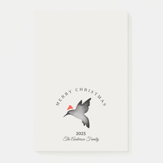 Op maat gemaakte Kerstmis rode grijze kerstman kol Post-it® Notes (Voorkant)