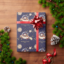 Op maat gemaakte Kerstmis-ruimteschip van de Kerst Cadeaupapier