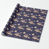 Op maat gemaakte Kerstmis-ruimteschip van de Kerst Cadeaupapier (Uitgerold)