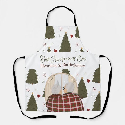 Op maat gemaakte Kerstmis voor de beste grootouder Schort (Voorkant)