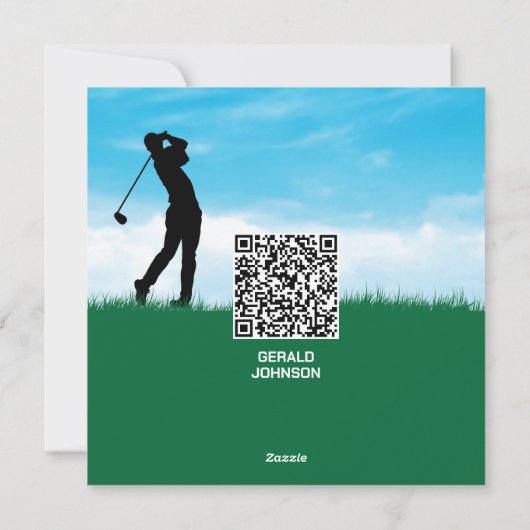 Op maat gemaakte Kerstmonogramontwerp voor golfers Feestdagenkaart (Achterkant)