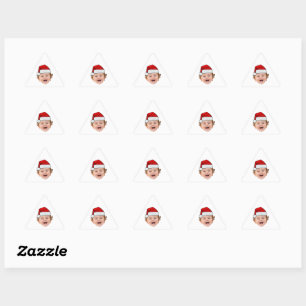 Op maat gemaakte Kerstmutsstickers, Gezichts-foto Sticker