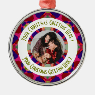Op maat gemaakte Kerstster Moderne Roze Foto Groet Metalen Ornament