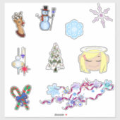 Op maat gemaakte kerststickers sticker (Vel)