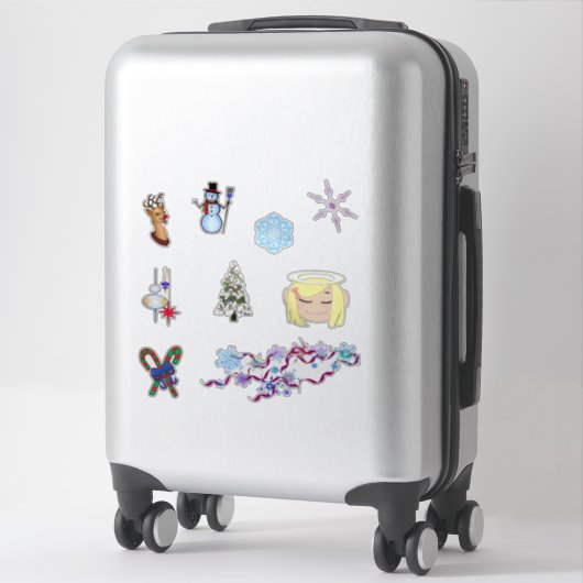 Op maat gemaakte kerststickers sticker (Koffer)