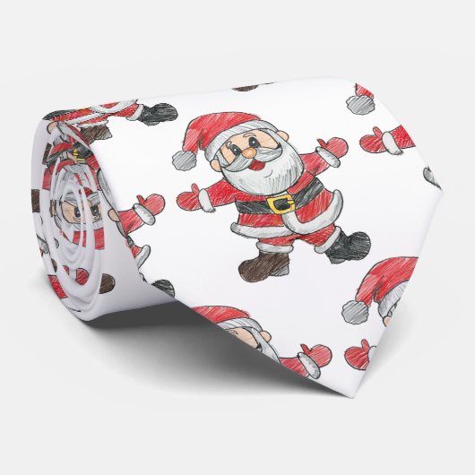 Op maat gemaakte kersttekening voor kinderen stropdas (Opgerold)