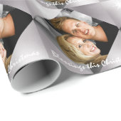 Op maat gemaakte kerstvakantie voor de fotofamilie cadeaupapier (Rol Hoek)