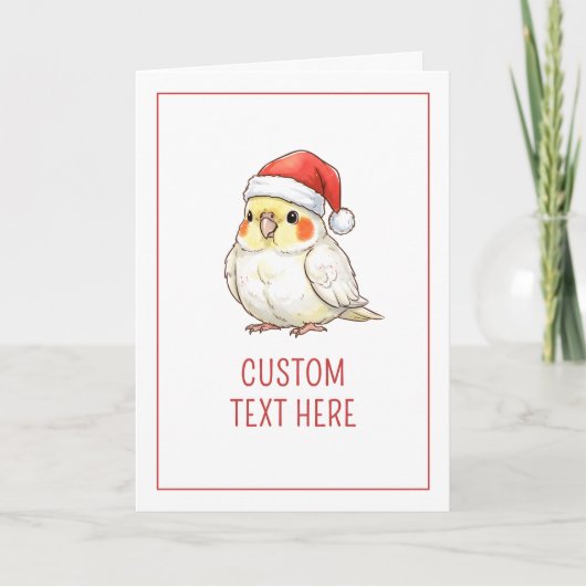 Op maat gemaakte kerstvalk met kerstmuts kaart (Voorkant)