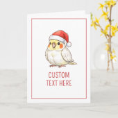 Op maat gemaakte kerstvalk met kerstmuts kaart (Gele Bloem)