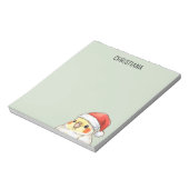 Op maat gemaakte kerstvalk met kerstmuts notitieblok (Linkerzijde)