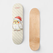 Op maat gemaakte kerstvalk met kerstmuts persoonlijk skateboard (Voorkant)