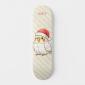 Op maat gemaakte kerstvalk met kerstmuts persoonlijk skateboard (Voorkant)