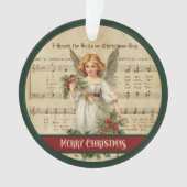 Op maat gemaakte Kerstversiering Retro Engel Vieri Ornament (voorkant)