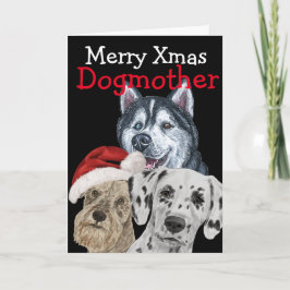 Op maat gemaakte kerstwaterverfkaart van uw hond bedankkaart