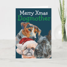 Op maat gemaakte kerstwaterverfkaart van uw hond