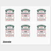 Op maat gemaakte Kerstworkshop van de Kerstman Vierkante Sticker (Vel)