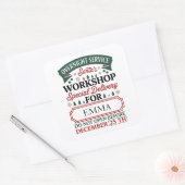 Op maat gemaakte Kerstworkshop van de Kerstman Vierkante Sticker (Envelop)