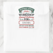 Op maat gemaakte Kerstworkshop van de Kerstman Vierkante Sticker (Tas)