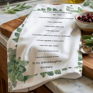 Op maat gemaakte keukendoek met recept cadeau voor theedoek