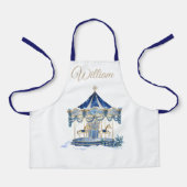 Op maat gemaakte kinder apron | Blauwe glitters dr Schort (Voorkant)