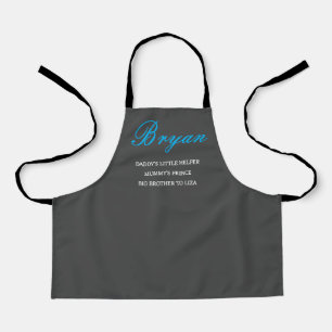 Op maat gemaakte kinder apron - Papa, mama, broer Schort