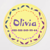 Op maat gemaakte kinder kinderachtige leuke ronde labels (Design 2)