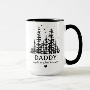 Op maat gemaakte kinder namen Vaderdag cadeau boom Mok