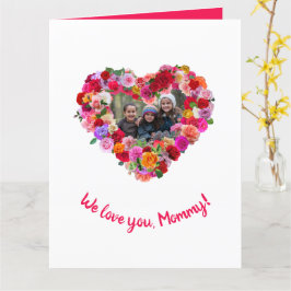 Op maat gemaakte kinderfoto Moederdag Rozen Hart Kaart
