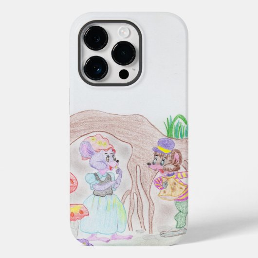 Op maat gemaakte kinderkunst, twee leuke muizen, b Case-Mate iPhone case (Achterkant)