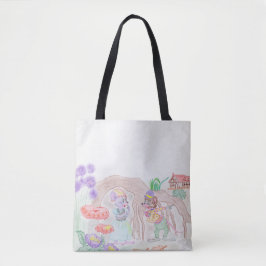 Op maat gemaakte kinderkunst, twee leuke muizen, b tote bag