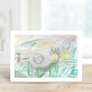 Op maat gemaakte kinderkunstprint kaart