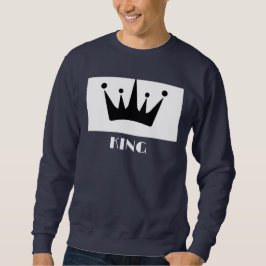 Op maat gemaakte King Text Zwarte Kroon Afbeelding Trui