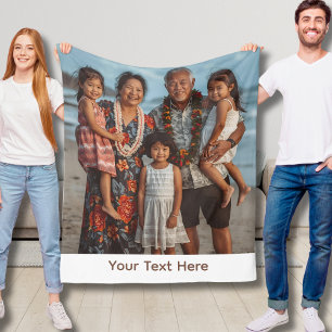 Op maat gemaakte kleed voor grootouders met foto fleece deken