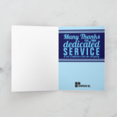 Op maat gemaakte kleur 10 jaar werknemer jubileumk kaart (Binnen)