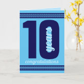 Op maat gemaakte kleur 10 jaar werknemer jubileumk kaart (Gele Bloem)