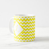 Op maat gemaakte kleur chevron monogram koffiemok (Voorkant links)