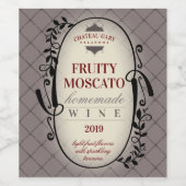 Op maat gemaakte kleur trouw zelfgemaakte wijn gep wijn etiket (Enkel label)