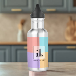 Op maat gemaakte kleurblok waterfles | Lijntekenin