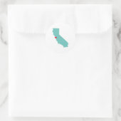 Op maat gemaakte kleuren Californië kaartvorm en h Ronde Sticker (Tas)