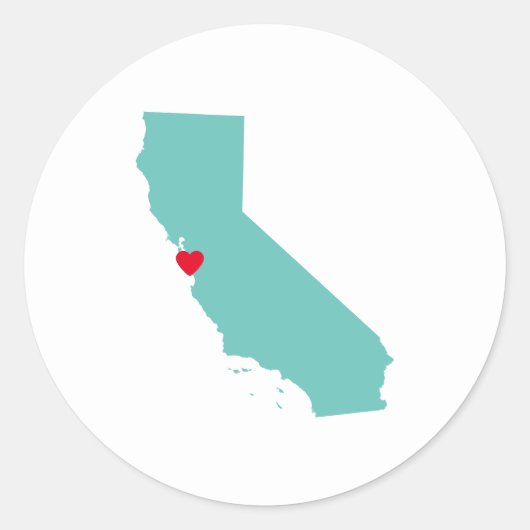 Op maat gemaakte kleuren Californië kaartvorm en h Ronde Sticker (Voorkant)