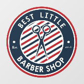 Op maat gemaakte kleuren voor herenkapper scharen raamsticker (Vel)